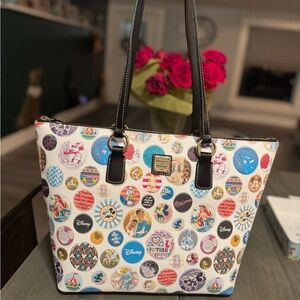 Dooney & Bourke White Disney Buttons Tote Bag